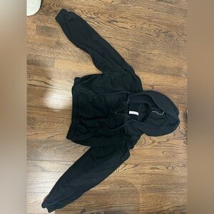 ALO Yoga black quarter Zip-Up Hoodie